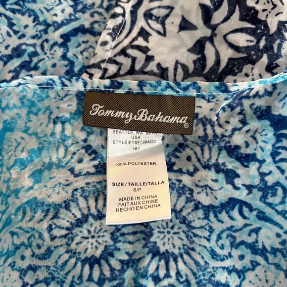 Tommy Bahama Women's Sheer Swim Coverup Blue Size Small‎ Tropical Vacation - Picture 9 of 9